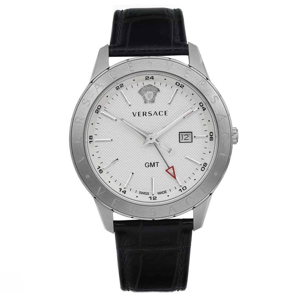 Front Full View Of Versace VEBK00918 Stainless Steel Watch Display Model Condition Excellent