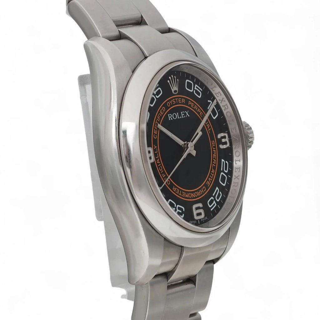 View Of Opposite Crown Facing Side Of Rolex 116000 Stainless Steel Watch Pre Owned Condition