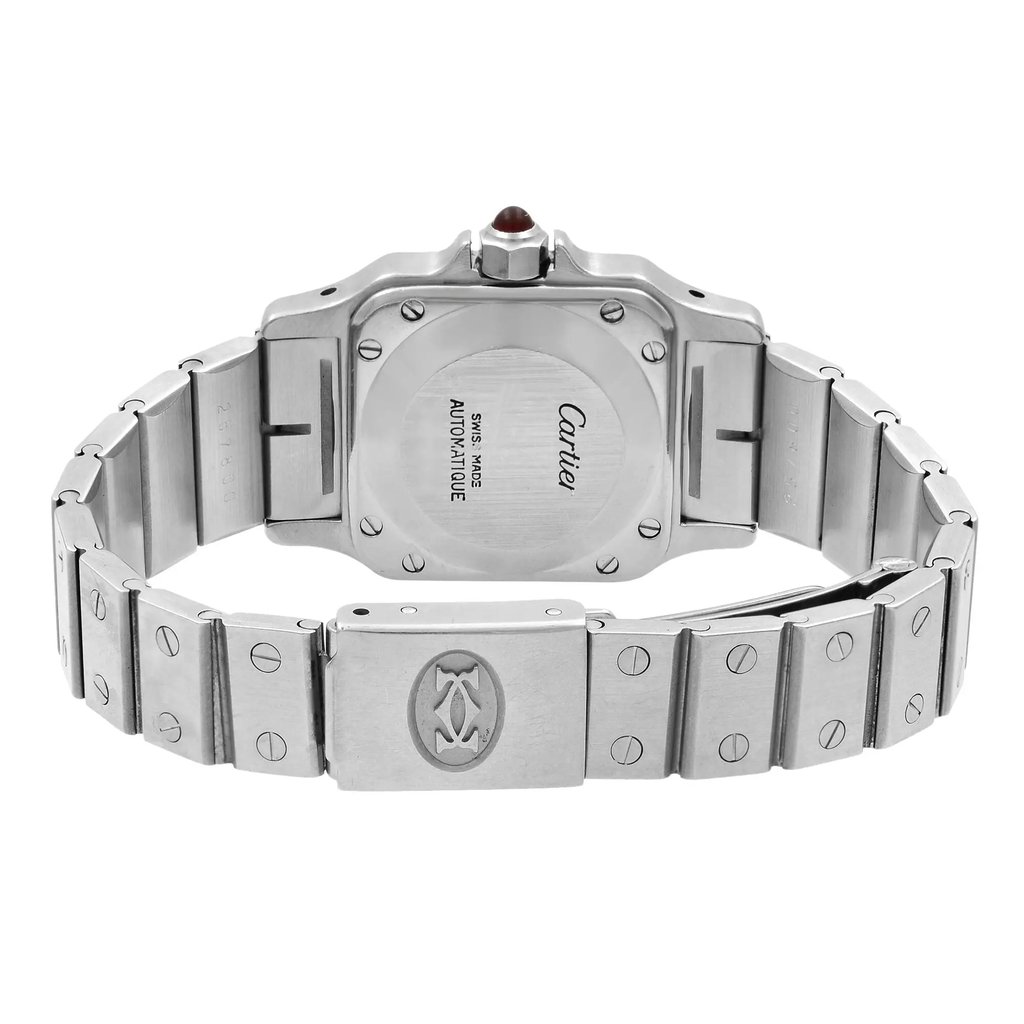 Back View Of {Caseback} Back Case And Closed Stainless Steel Band Of Cartier 901 Watch Pre Owned Condition