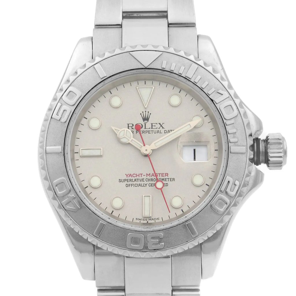 Up Close Front Facing Picture Of Rolex 16622 Stainless Steel Watch Pre Owned Condition