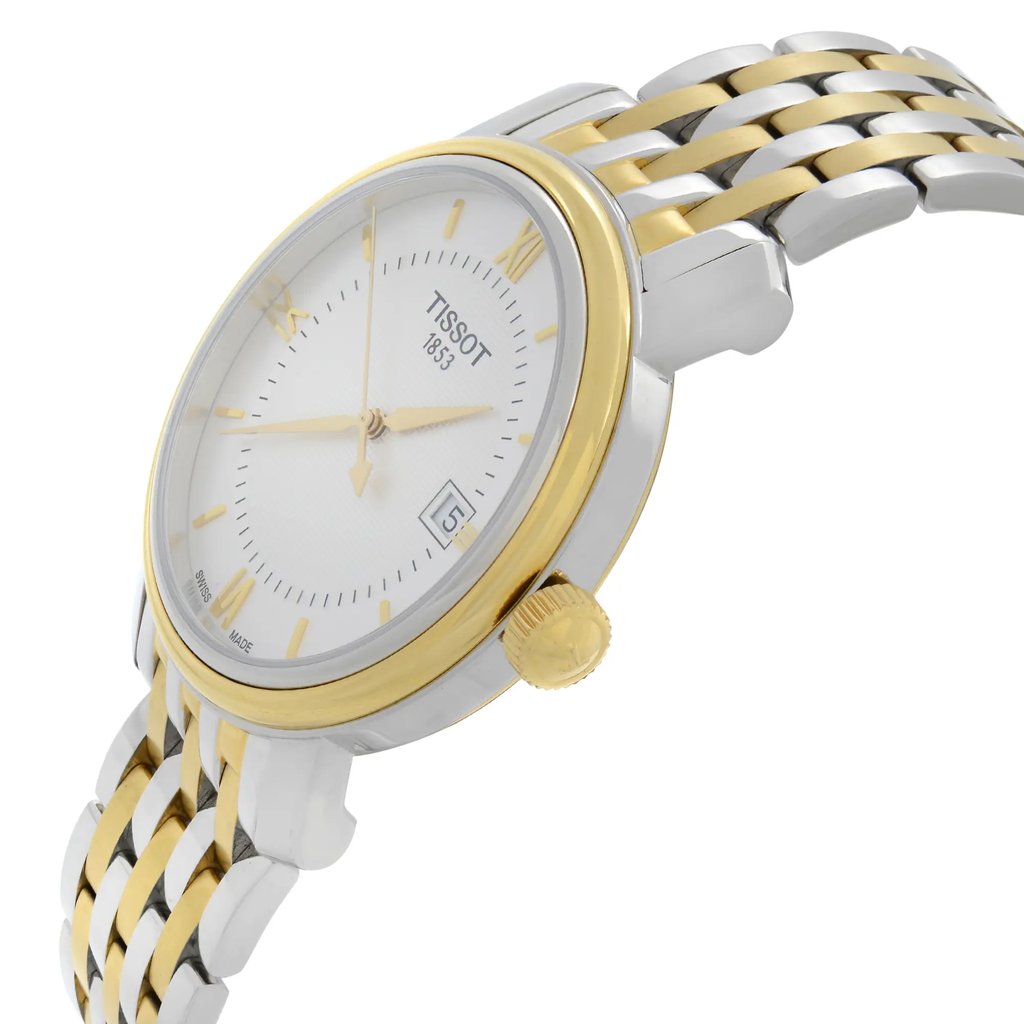 View Of Crown Facing Side Of Tissot T097.410.22.038.00 Stainless Steel Watch Display Model Condition