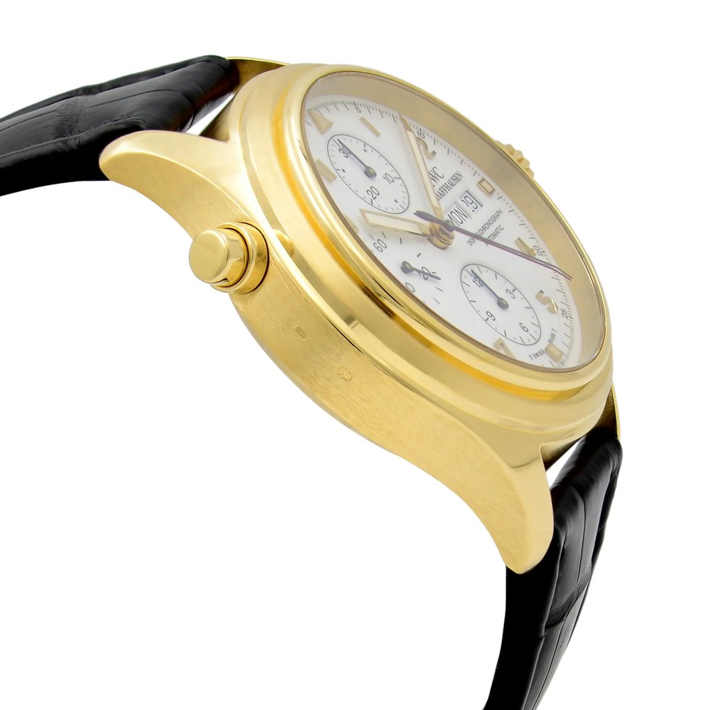 View Of Opposite Crown Facing Side Of IWC IW3711-11 Gold 18kt Watch Pre Owned Condition