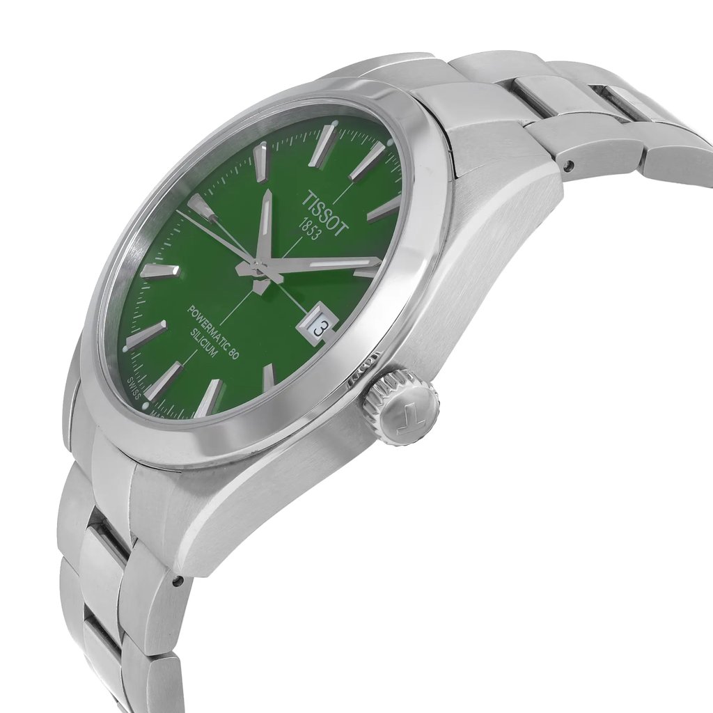View Of Crown Facing Side Of Tissot T127.407.11.091.01 Stainless Steel Watch Display Model Condition