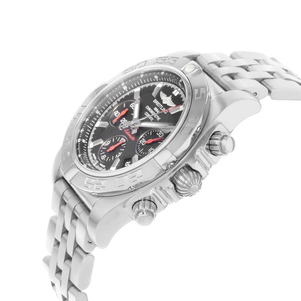View Of Crown Facing Side Of Breitling AB011110-BA50SS Stainless Steel Watch Pre Owned Condition