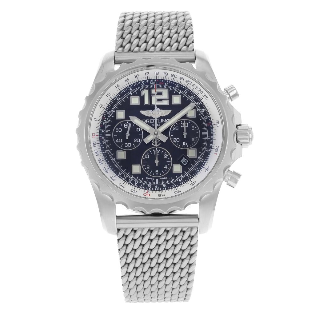 Front Full View Of Breitling A2336035-C833-152A Stainless Steel Watch Display Model Condition {Product Condition}