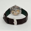 Back View Of Exhibition Back Case And Closed Leather Band Of Rolex 52506 Watch Unworn Condition