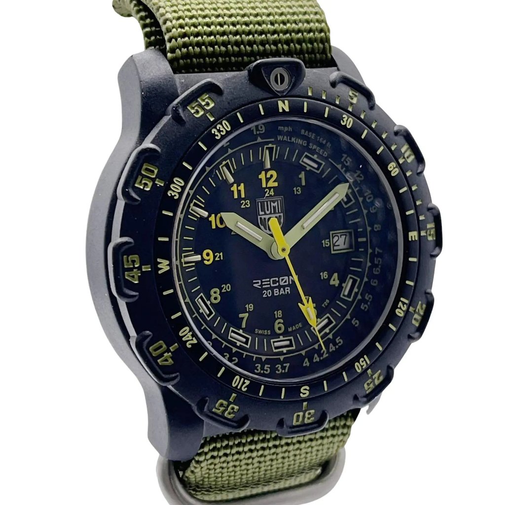 View Of Opposite Crown Facing Side Of Luminox  XL.8826.MI Carbon Watch Display Model Condition