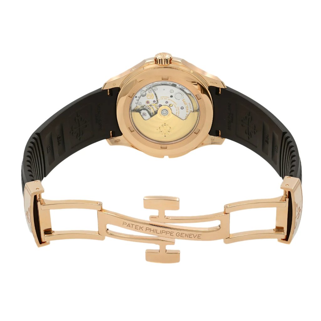 Back View Of Exhibition Back Case And Open Rubber Band Of Patek Philippe 5164R-001 Watch New Condition