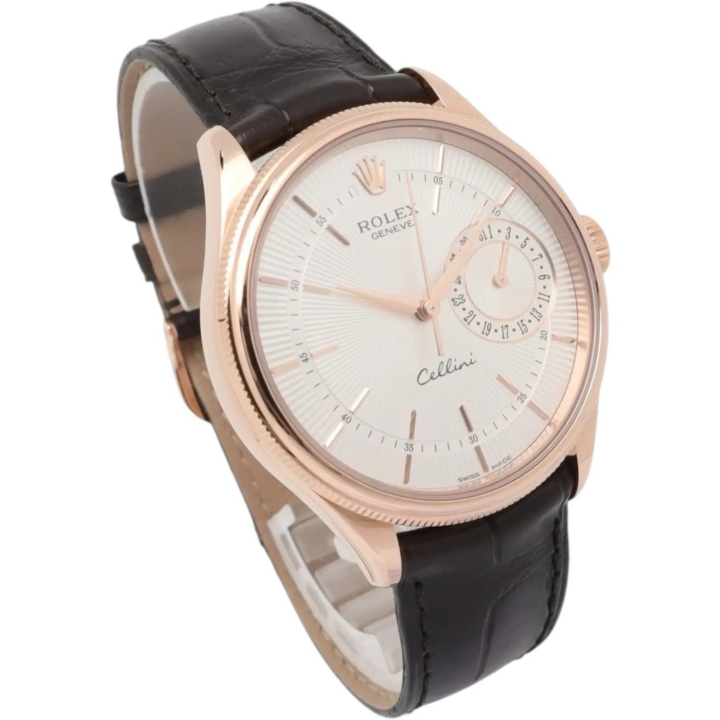 View Of Opposite Crown Facing Side Of Rolex 50515-0008 Rose Gold Watch Pre Owned Condition