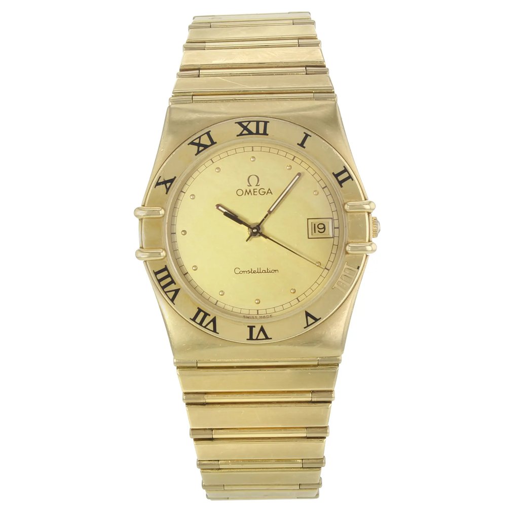 Front Full View Of OMEGA n/a Gold 18kt Watch Pre Owned Condition {Product Condition}