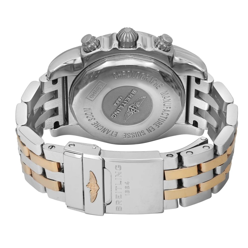 Back View Of Solid Back Case And Closed Rose Gold,Stainless Steel,Rose Gold Plated Band Of Breitling CB014012/BA53-378C Watch Pre Owned Condition