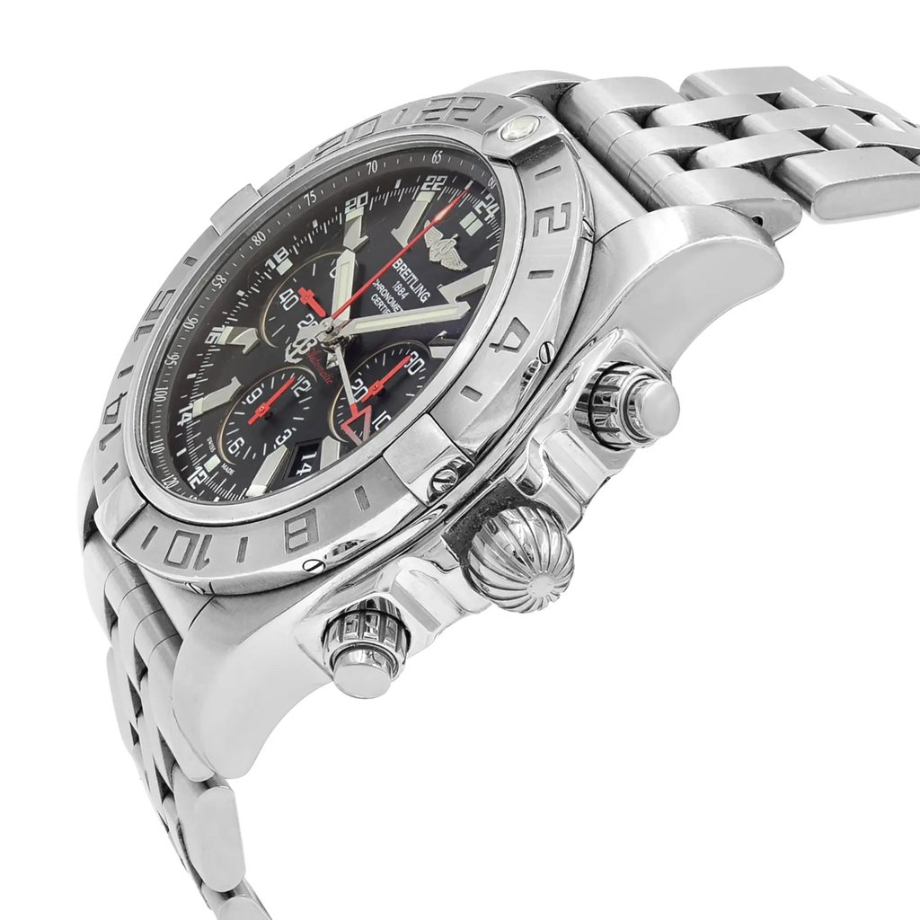 View Of Crown Facing Side Of Breitling AB041210/BB48-384A Stainless Steel Watch Pre Owned Condition