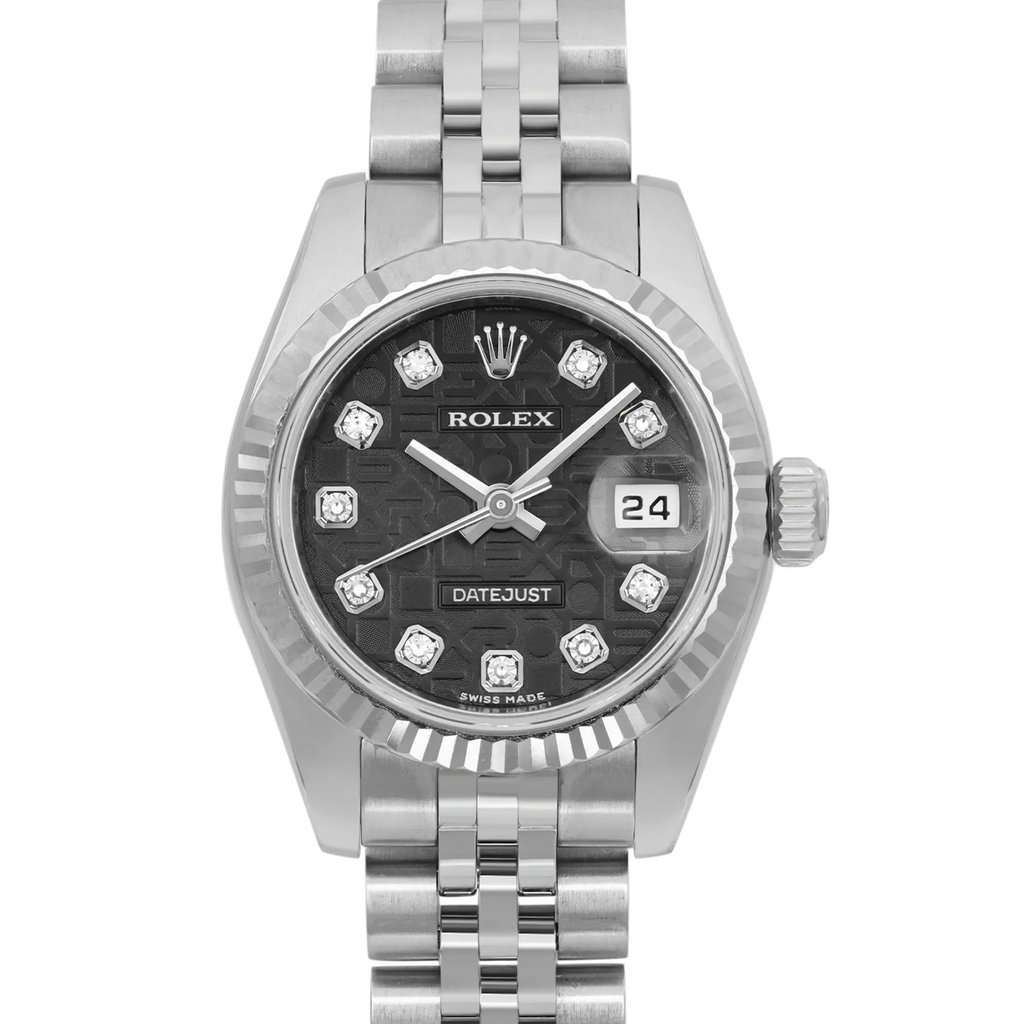 Up Close Front Facing Picture Of Rolex 179174  Stainless Steel Watch Pre Owned Condition