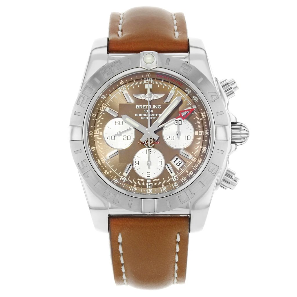 Front Full View Of Breitling AB042011/Q589-437X Stainless Steel Watch Display Model Condition {Product Condition}
