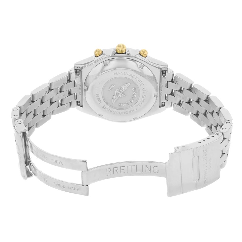 Back View Of {Caseback} Back Case And Open Stainless Steel Band Of Breitling B130503.1 Watch Pre Owned Condition