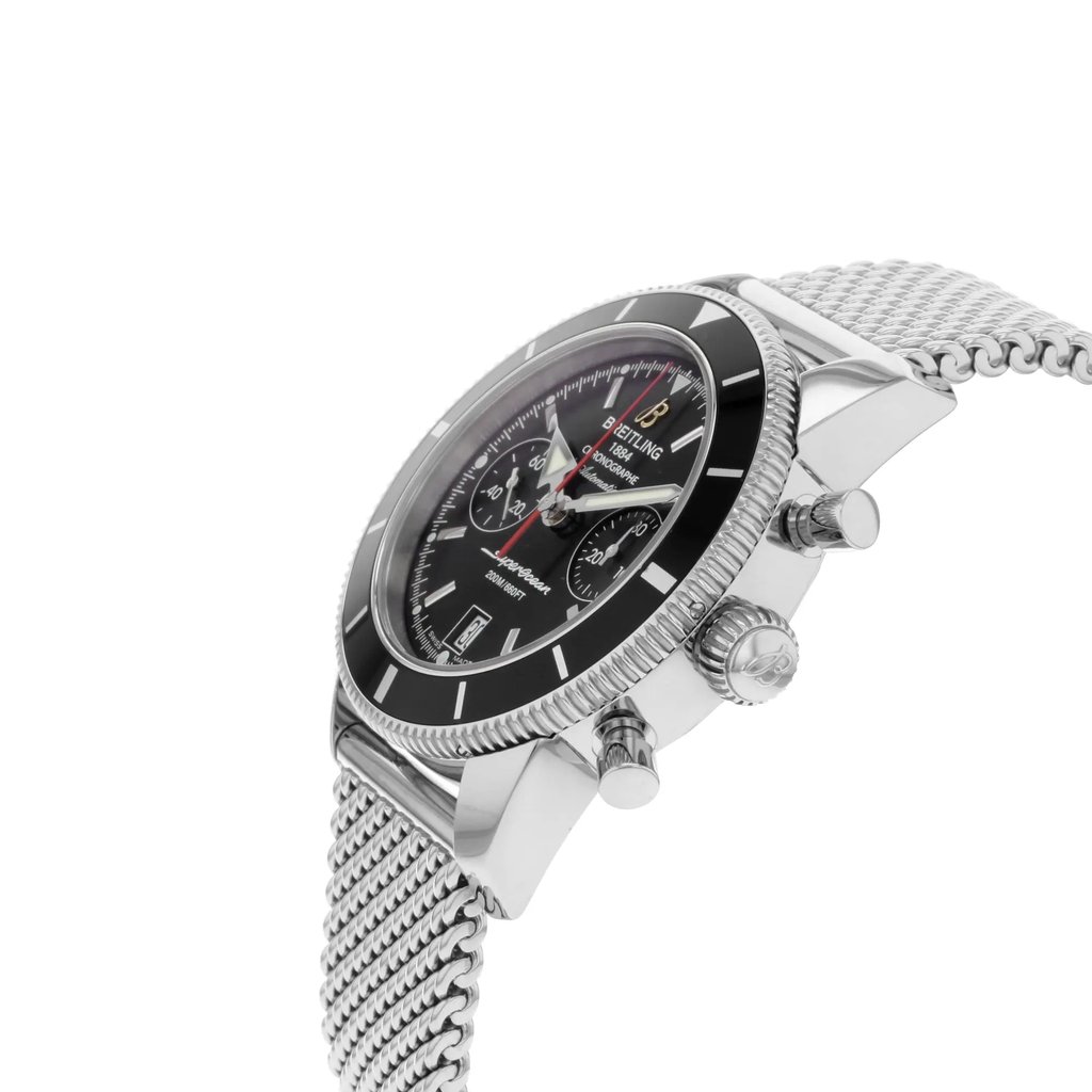 View Of Crown Facing Side Of Breitling A2337024/BB81-154A Stainless Steel Watch Display Model Condition