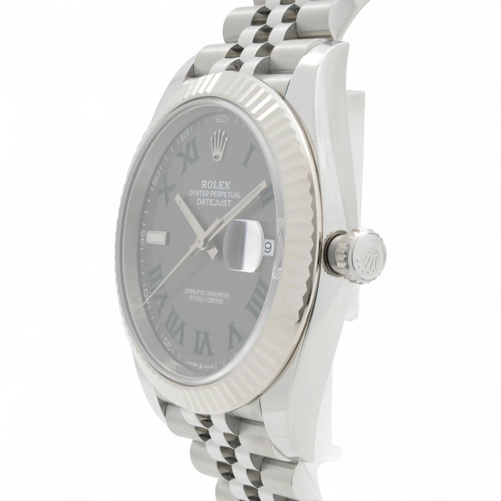 View Of Crown Facing Side Of Rolex 126334 Stainless Steel Watch Pre Owned Condition