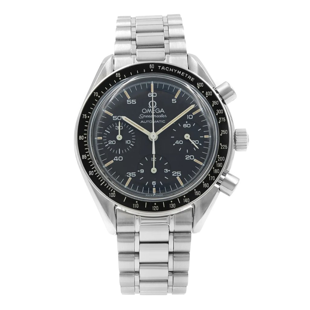 Front Full View Of OMEGA 3510.50.00 Stainless Steel Watch Pre Owned Condition Good