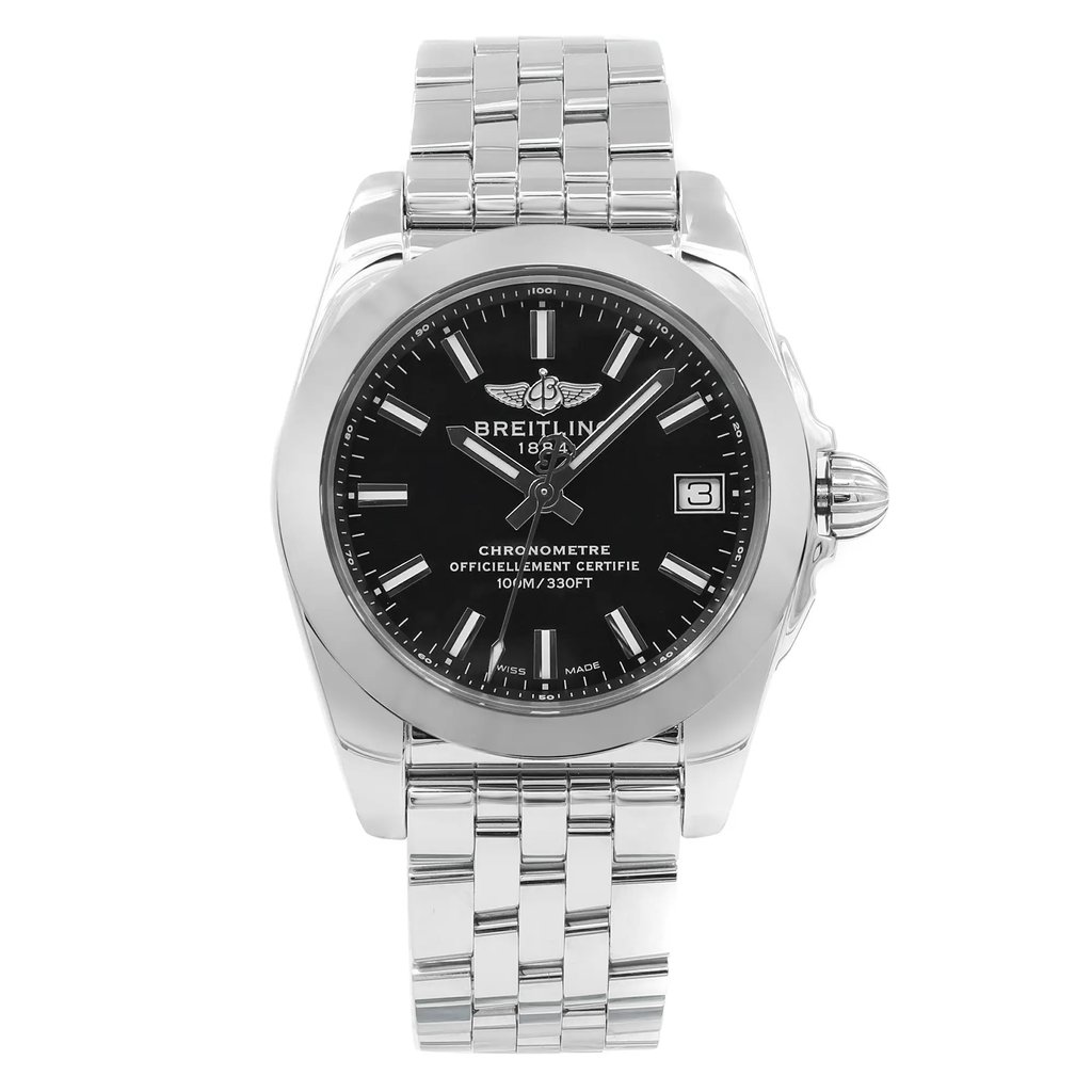 Front Full View Of Breitling W7433012/BE08-376A Stainless Steel Watch Display Model Condition {Product Condition}