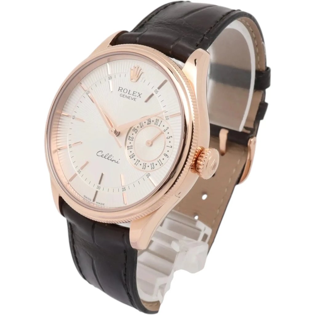 View Of Crown Facing Side Of Rolex 50515-0008 Rose Gold Watch Pre Owned Condition