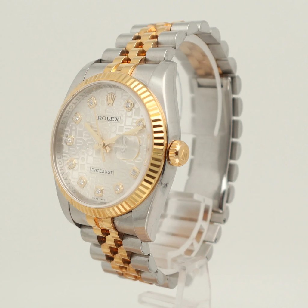 View Of Crown Facing Side Of Rolex 116233 Stainless Steel Watch Pre Owned Condition