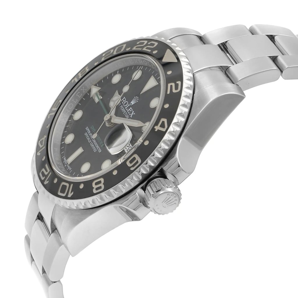 View Of Crown Facing Side Of Rolex 116710LN Stainless Steel Watch Pre Owned Condition