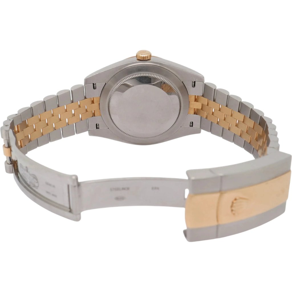 Back View Of Solid Back Case And Open Stainless Steel,Yellow Gold Band Of Rolex 126333 Watch Pre Owned Condition