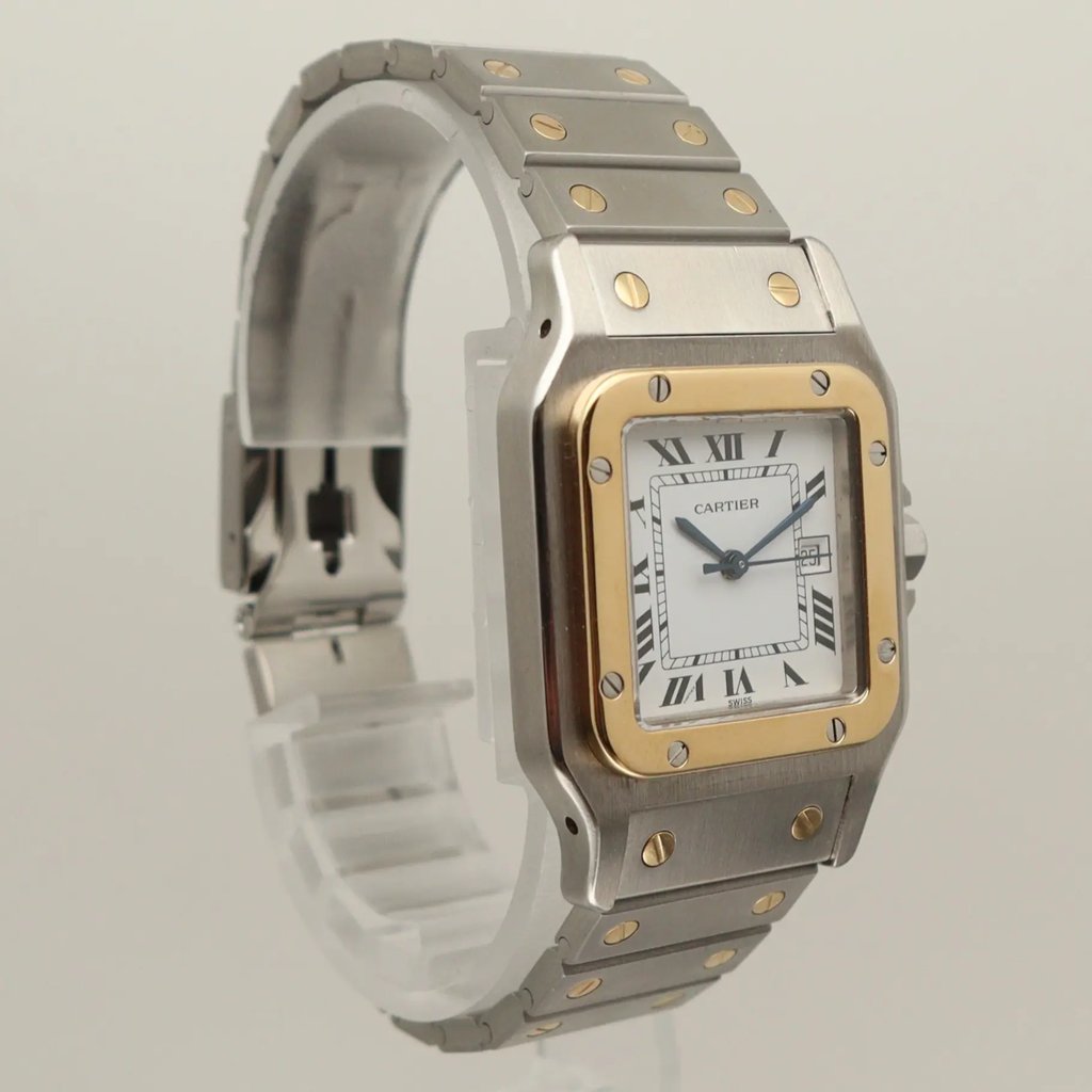 View Of Opposite Crown Facing Side Of Cartier 2961 Stainless Steel Watch Pre Owned Condition