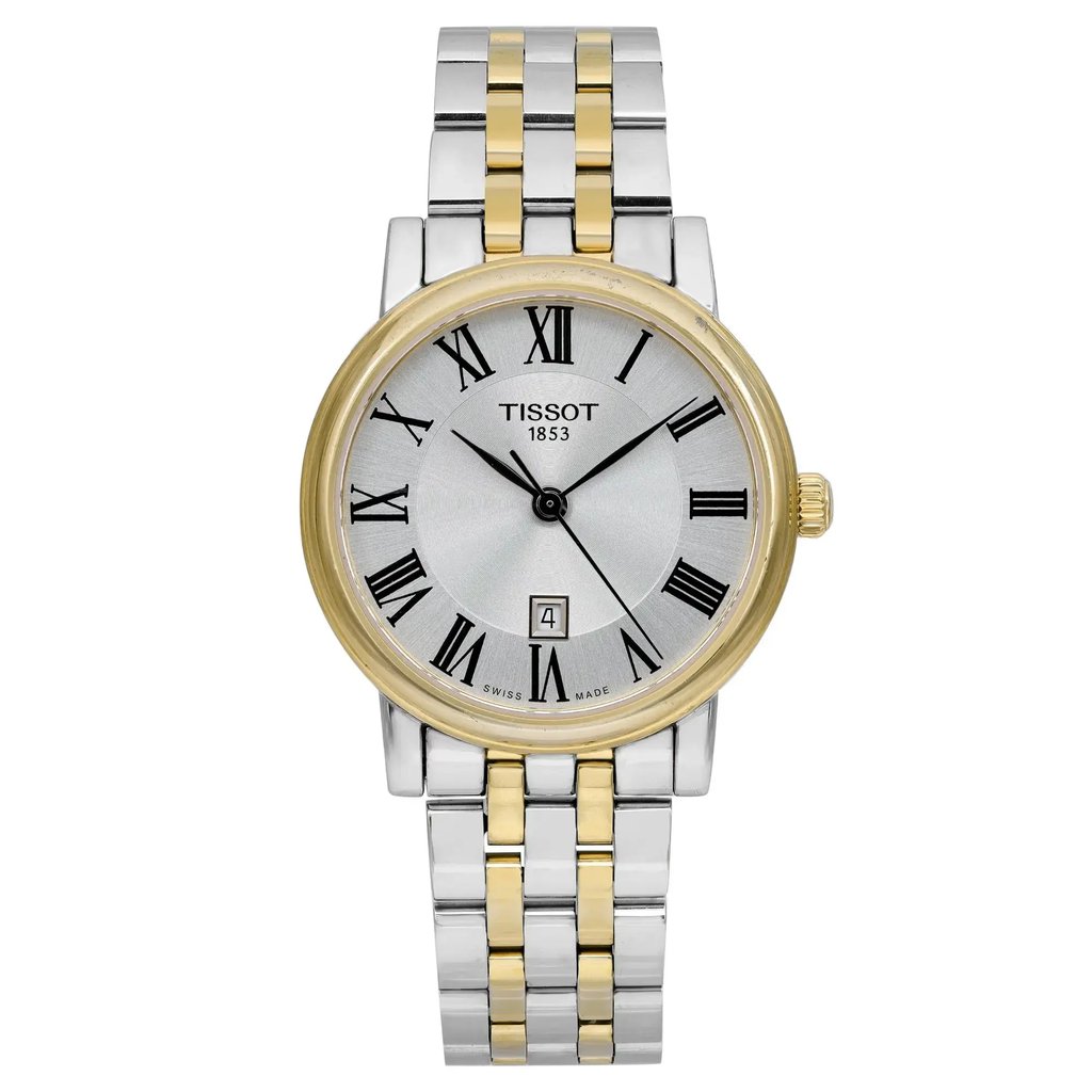 Front Full View Of Tissot T1222102203300 Stainless Steel Watch Pre Owned Condition Good