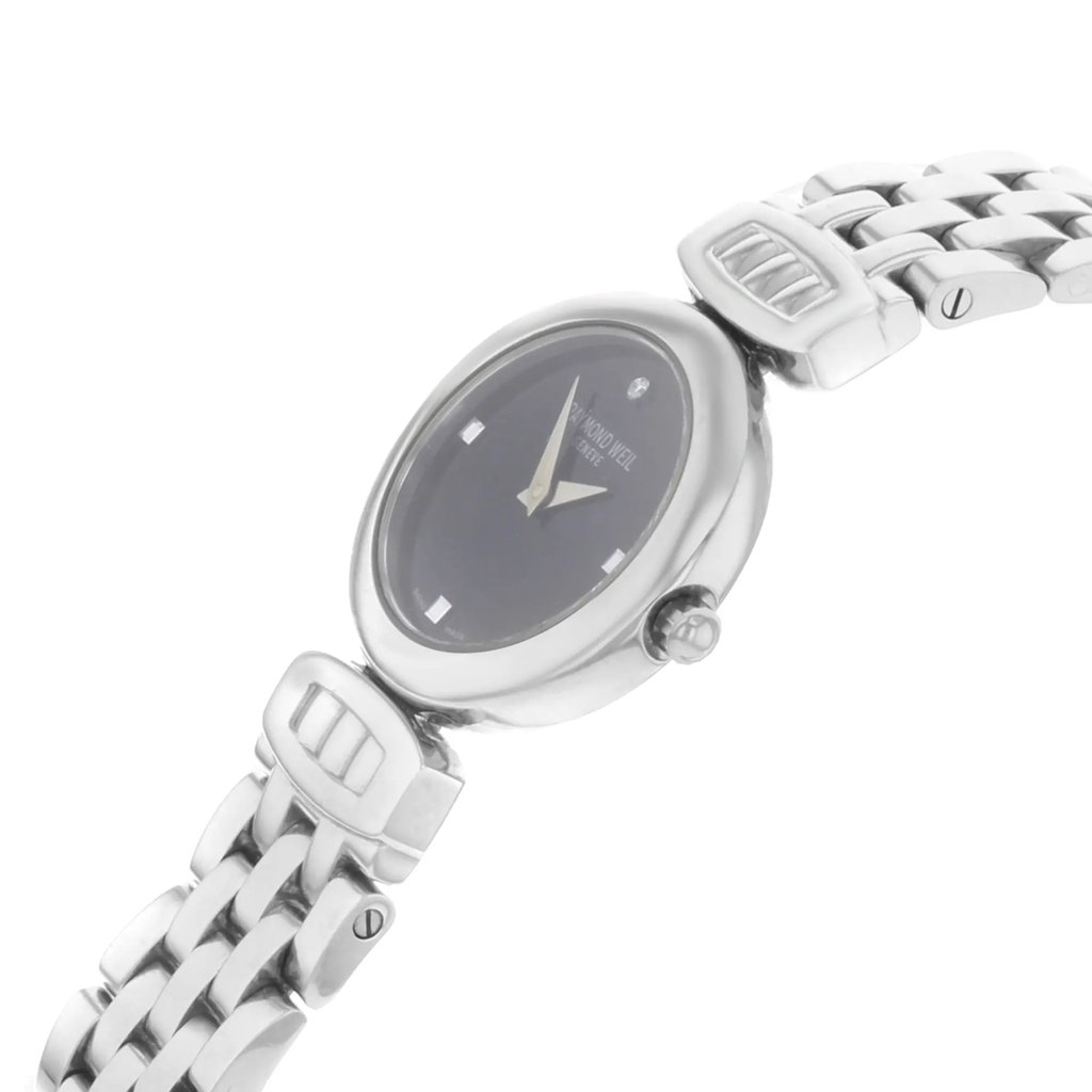 View Of Crown Facing Side Of RAYMOND WEIL 5890-ST-20082 Stainless Steel Watch Pre Owned Condition