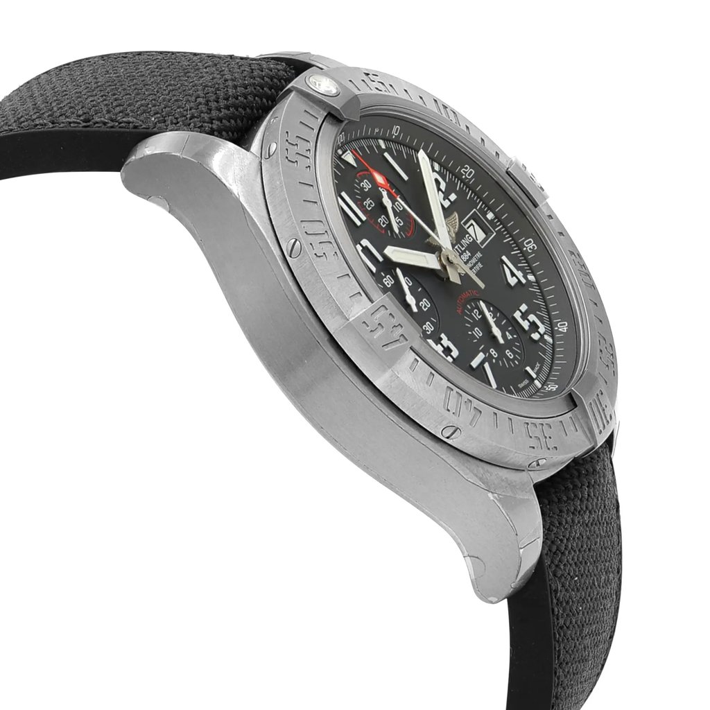 View Of Opposite Crown Facing Side Of Breitling E1338310/M536-253S Titanium Watch Display Model Condition