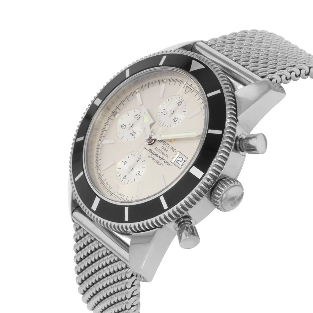 View Of Crown Facing Side Of Breitling A1332024/G698-152A Stainless Steel Watch Pre Owned Condition