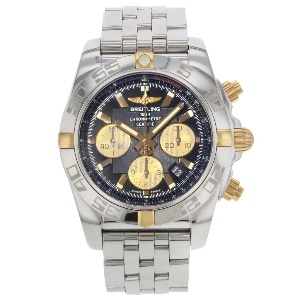 Front Full View Of Breitling IB011012/B968-375A Stainless Steel Watch Pre Owned Condition {Product Condition}