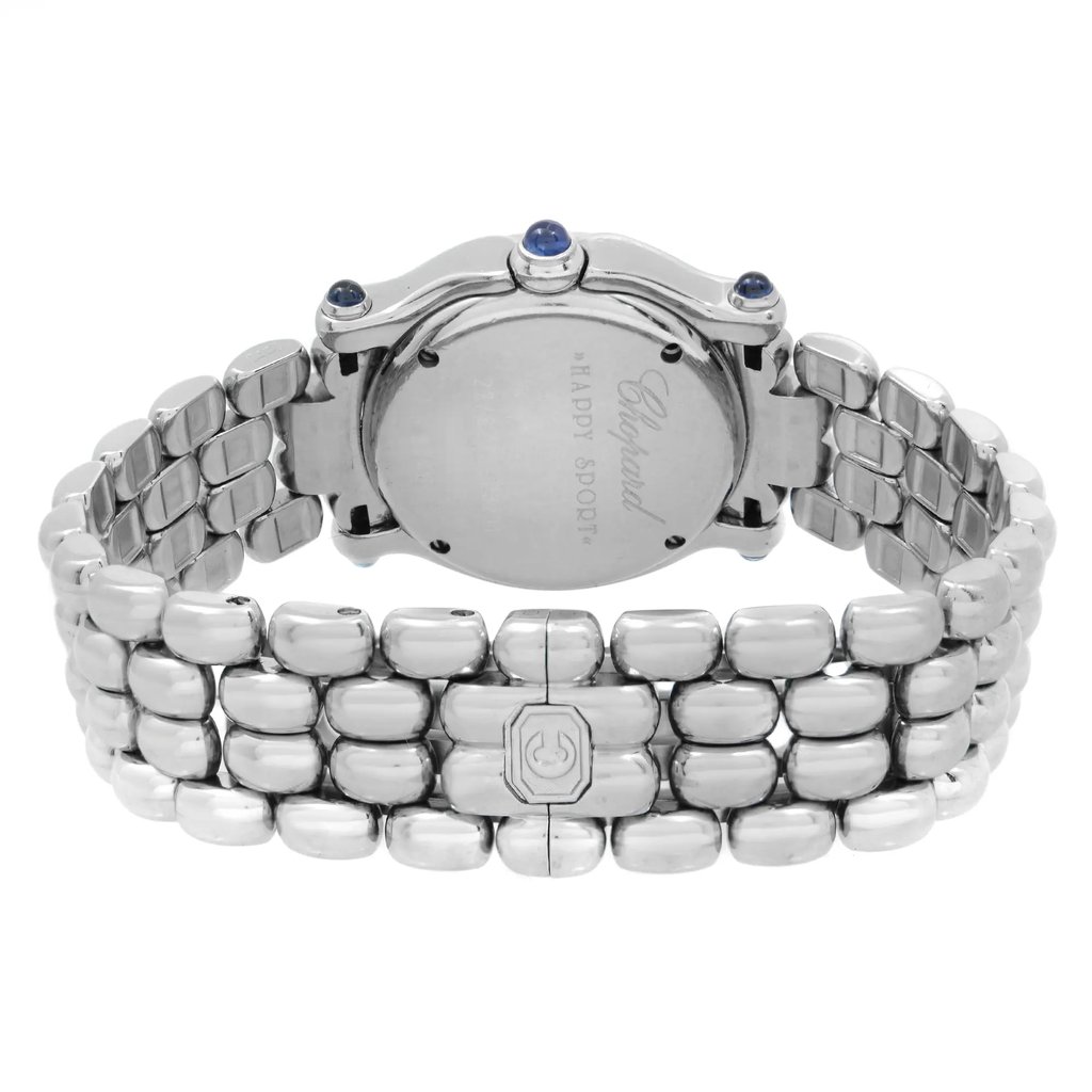 Back View Of Screwback Back Case And Closed Stainless Steel Band Of Chopard 27/8275 23/11 Watch Pre Owned Condition