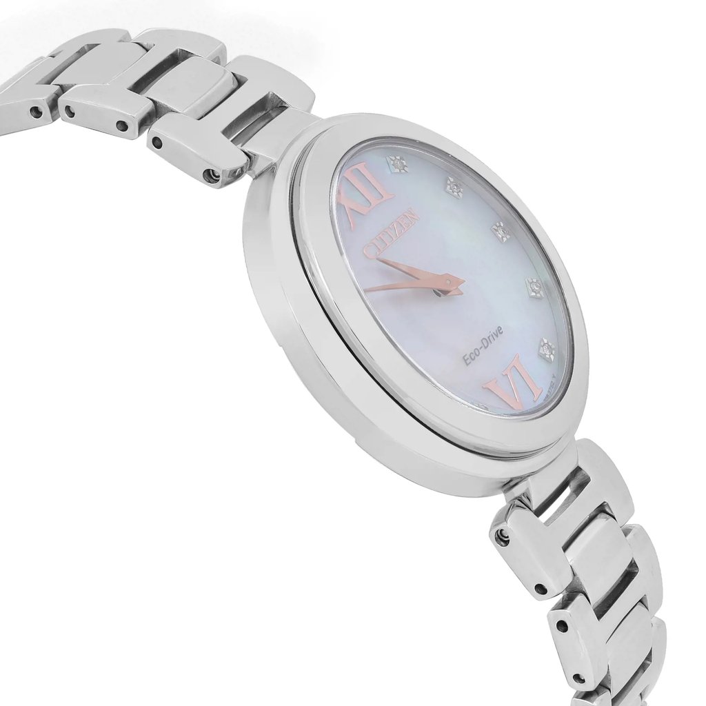 View Of Opposite Crown Facing Side Of Citizen EX1510-59D Stainless Steel Watch Display Model Condition