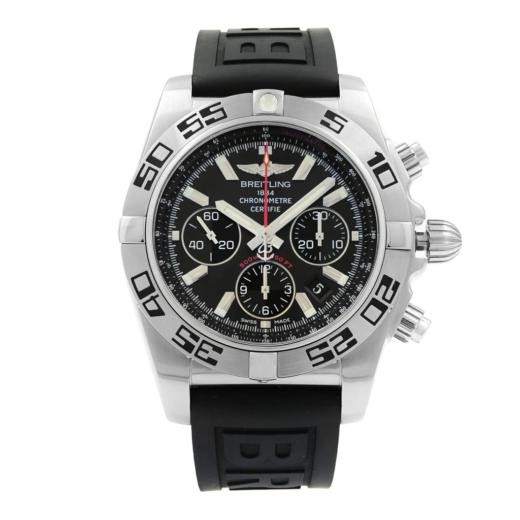 Front Full View Of Breitling AB011610/BB08 Stainless Steel Watch Pre Owned Condition {Product Condition}
