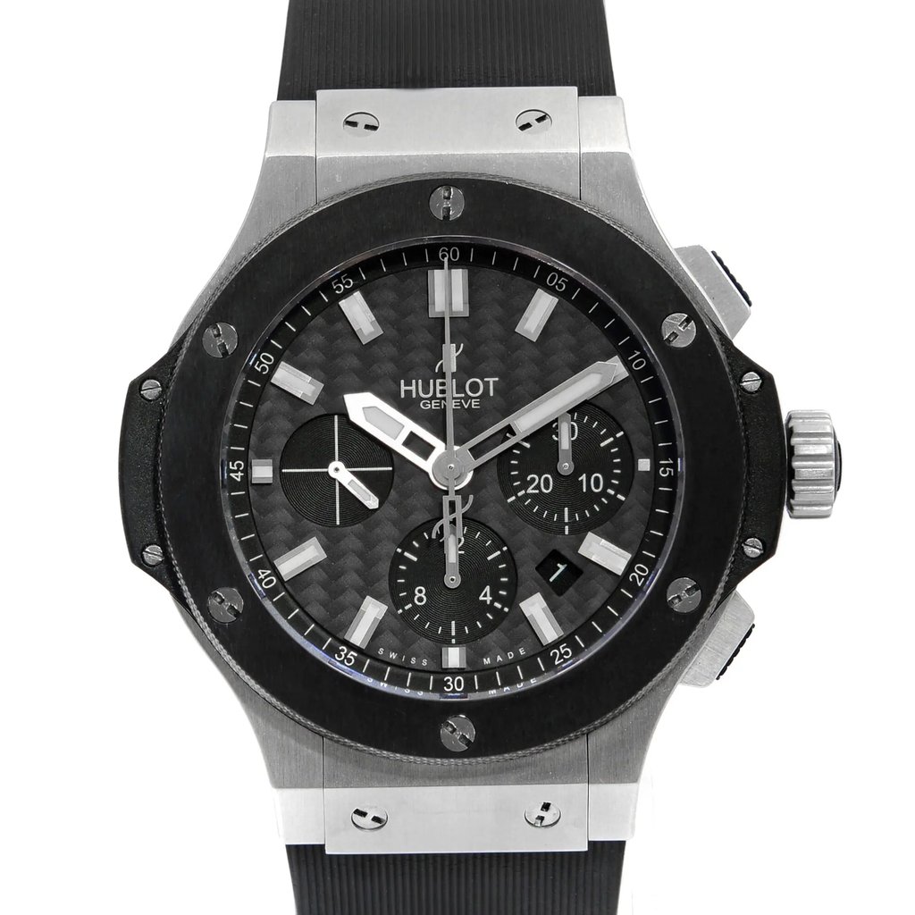 Up Close Front Facing Picture Of Hublot 301.SM.1770.RX Stainless Steel Watch Display Model Condition