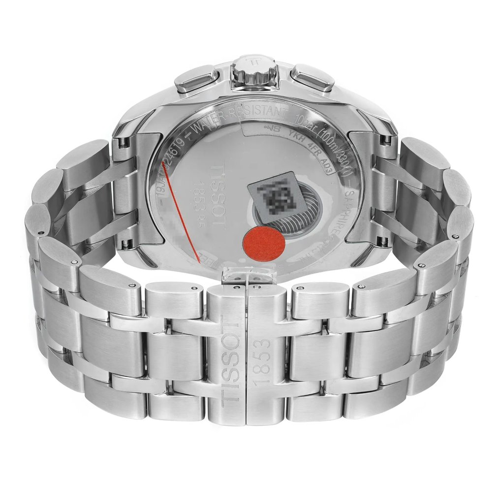 Back View Of Solid Back Case And Closed Stainless Steel Band Of Tissot T0356271103100 Watch Display Model Condition