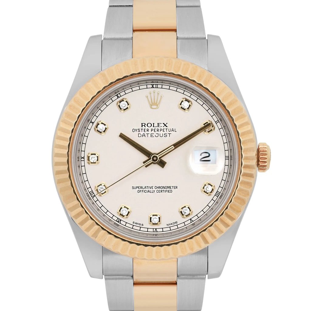 Up Close Front Facing Picture Of Rolex 116333 Stainless Steel Watch Pre Owned Condition
