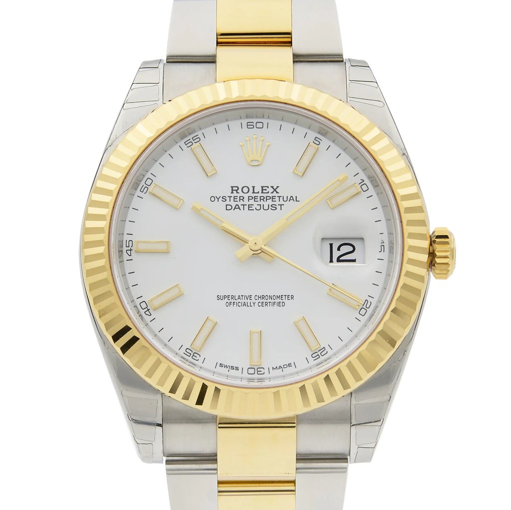Up Close Front Facing Picture Of Rolex 126333 Stainless Steel Watch Unworn Condition