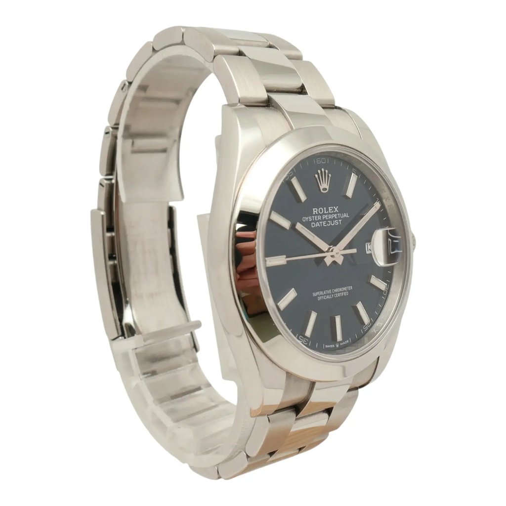 View Of Opposite Crown Facing Side Of Rolex 126300 Stainless Steel Watch Pre Owned Condition