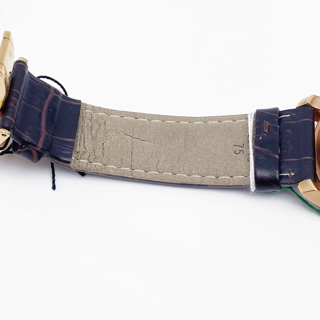 Back View Of Snap Back Case And Open Leather Band Of Tissot T063.639.36.037.00 Watch Pre Owned Condition