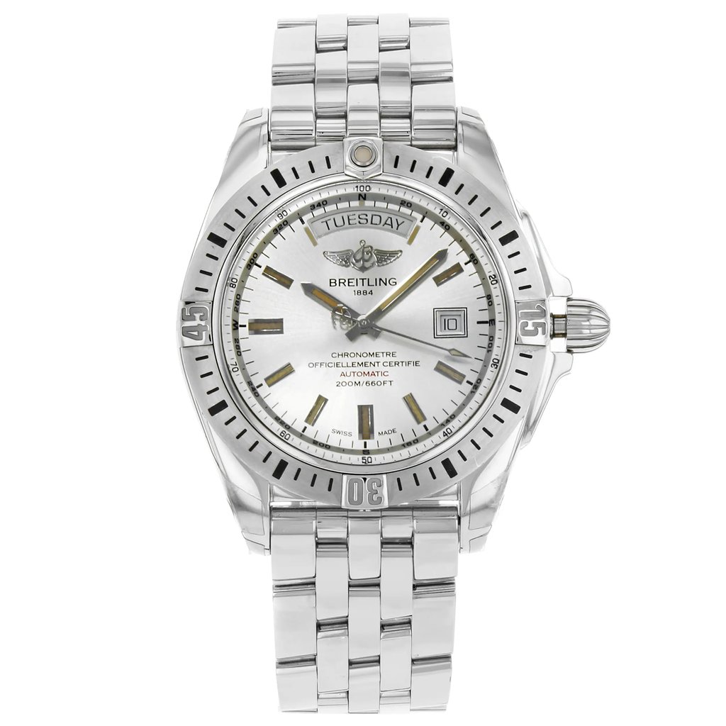 Front Full View Of Breitling A45320B9/G797-375A Stainless Steel Watch Display Model Condition {Product Condition}