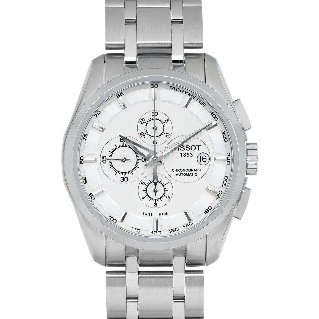 Up Close Front Facing Picture Of Tissot T0356271103100 Stainless Steel Watch Display Model Condition