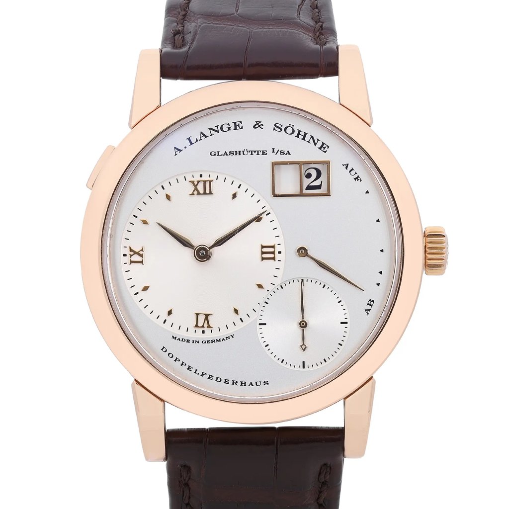 Up Close Front Facing Picture Of A. Lange & Söhne 101.032 Rose Gold Watch Pre Owned Condition