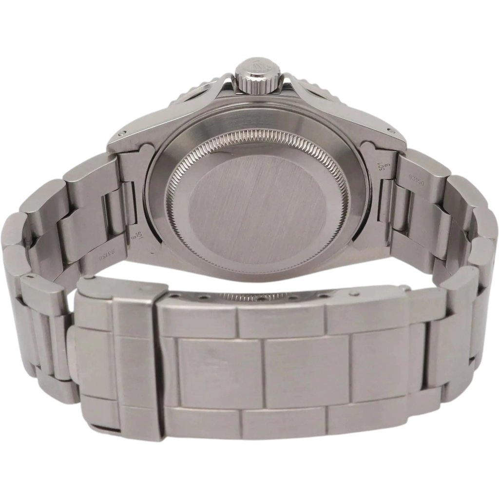 Back View Of Solid Back Case And Closed Stainless Steel Band Of Rolex 16610 Watch Pre Owned Condition
