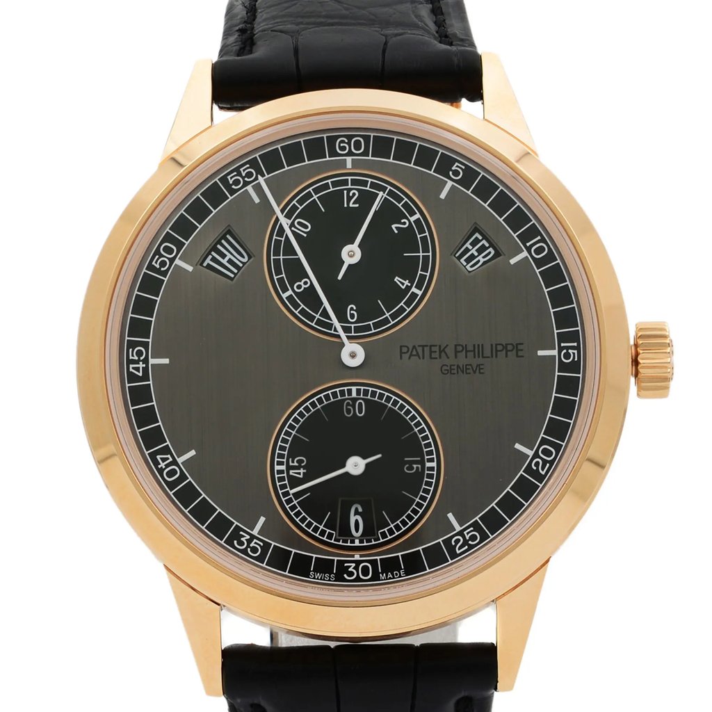 Up Close Front Facing Picture Of Patek Philippe 5235/50R-001 Rose Gold Watch Unworn Condition
