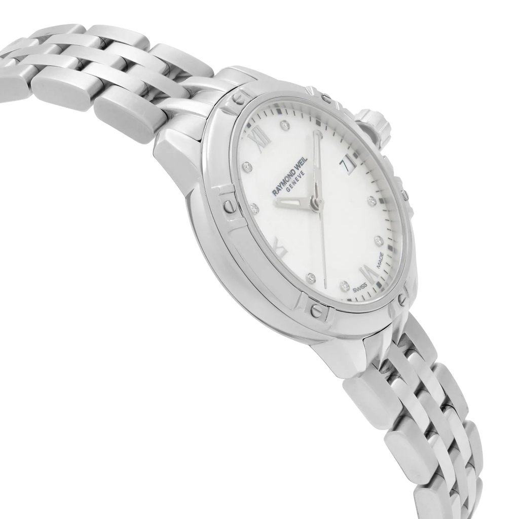 View Of Opposite Crown Facing Side Of RAYMOND WEIL 5960-ST-00995 Stainless Steel Watch Unworn Condition