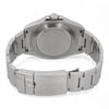 An image of a pre-owned men's Rolex wristwatch viewed from the back. The watch is positioned horizontally, showcasing its metal bracelet and clasp. The crown is visible at the top center, with the watch slightly angled to reveal the brushed metallic finish. The image is taken at a close distance, highlighting the details of the bracelet and the closed clasp.