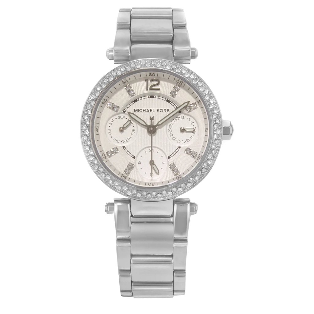 Front Full View Of Michael Kors MK5615 Stainless Steel Watch Display Model Condition Excellent